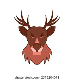 Deer head flat style isolated illustration