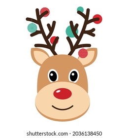 Deer head with garlands on the horns.