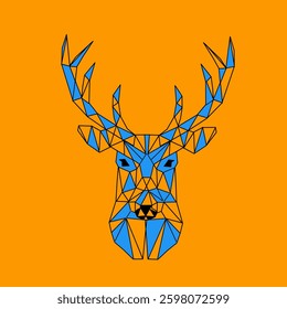 deer head geometry logo design