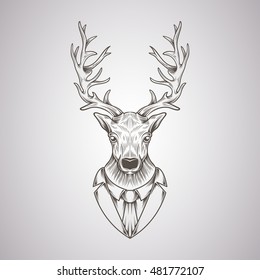Deer Head in a graphic style
