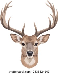 Deer head hand drawn illustration