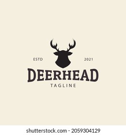 DEER HEAD HIPSTER LOGO VECTOR SYMBOL ICON ILLUSTRATION MODERN DESIGN