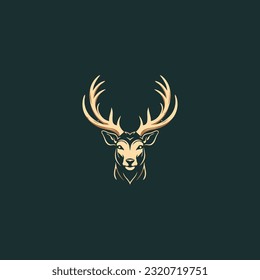 Deer head hipster retro logo design vector illustration