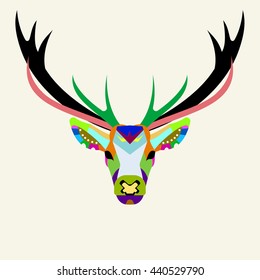 deer head. horned animal