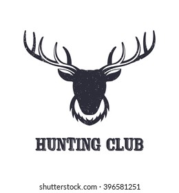 Deer Head Hunting Club Logo Element Stock Vector (Royalty Free ...