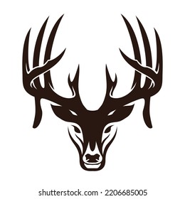 Deer head hunting illustration logo vector