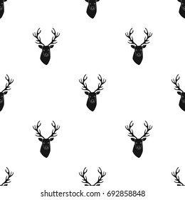 Deer head icon in black style isolated on white background. Hipster style symbol stock vector illustration.