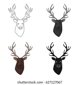 Deer head icon in cartoon style isolated on white background. Hipster style symbol stock vector illustration.
