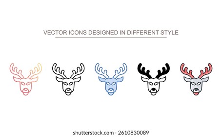 Deer Head icon design with white background stock illustration