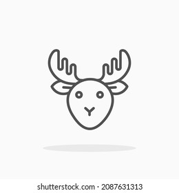 Deer Head icon. Editable Stroke and pixel perfect. Outline style. Vector illustration. Enjoy this icon for your project.