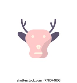 deer head icon flat
