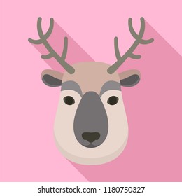 Deer head icon. Flat illustration of deer head vector icon for web design