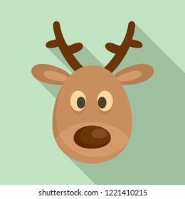 Deer head icon. Flat illustration of deer head vector icon for web design