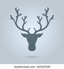 Deer head icon. Hand drawn vector stock illustration