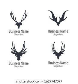 Deer head icon illustraation design set