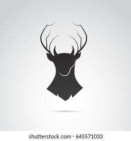 Deer head icon isolated on white background. Vector art.