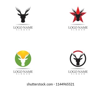 Deer head icon logo vector illustration