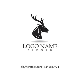 Deer head icon logo vector illustration