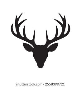 Deer Head Icon Logo vector. deer head silhouette vector. deer face icon.