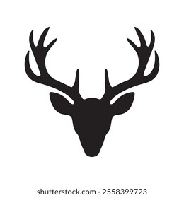 Deer Head Icon Logo vector. deer head silhouette vector. deer face icon.