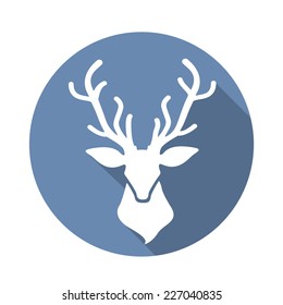 deer head icon with a long shadow