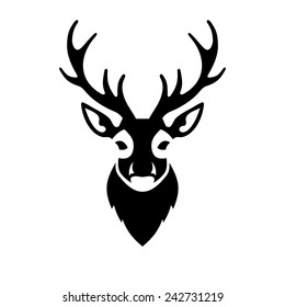 Deer Head Icon on white Background. Vector Illustration