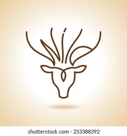 Deer Head Icon on white Background. Vector Illustration