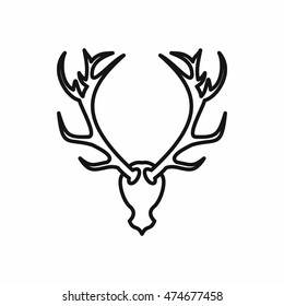 Deer head icon in outline style on a white background