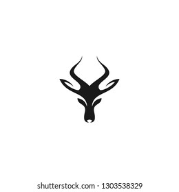 deer head icon, silhouette graphic logo template. vector icon.
