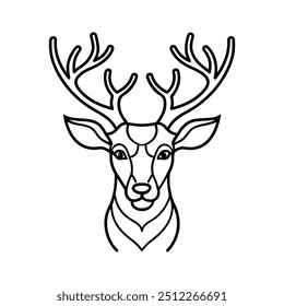 Deer head icon silhouette vector illustration on white background.