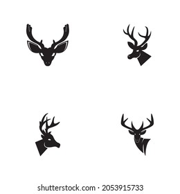 Deer head icon and symbol vector template illustration