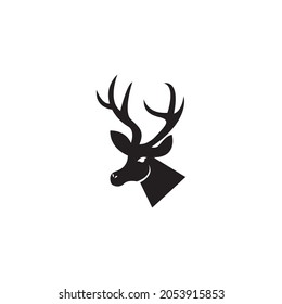 Icono de la cabeza del ciervo y ilustración de la plantilla del vector de símbolos