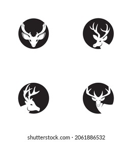 Deer head icon and symbol vector template illustration
