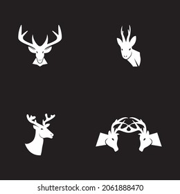 Deer head icon and symbol vector template illustration