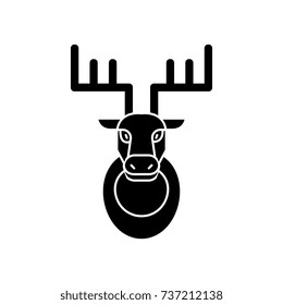 deer head  icon, vector illustration, sign on isolated background