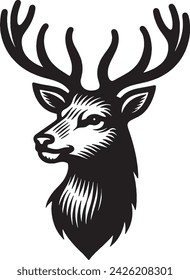 deer head  icon vector Silhouette Vector