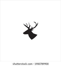 Deer Head Icons Black White Stock Vector (Royalty Free) 1900789900 ...