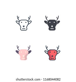 deer head icons vector with four different style