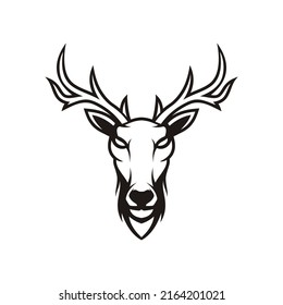 Deer head illustration isolated on white background template