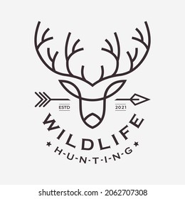 Deer head illustration logo design