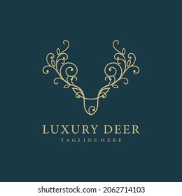 deer head illustration logo vector