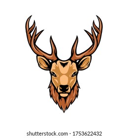 Deer Head Illustration Premium Vector