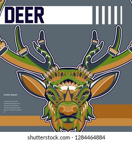 Deer head illustration - Vector
