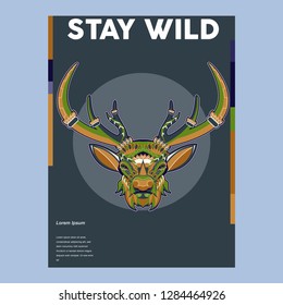 Deer head illustration - Vector