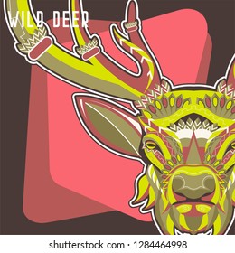 Deer head illustration - Vector