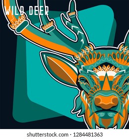 Deer head illustration - Vector