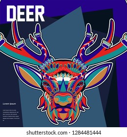 Deer head illustration - Vector