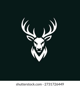 Deer head illustration vector design mockup template.