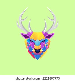 deer head illustration vector for mascot logo or advertisement