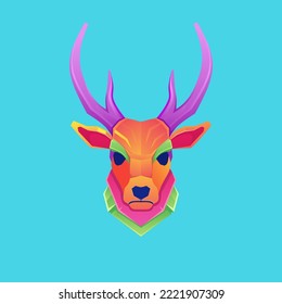 vector de ilustración de la cabeza de ciervo para el logotipo o la publicidad de la mascota